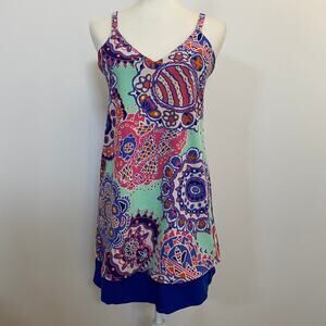 Judith March Geometric Print Racerback Sleeveless Mini Dress